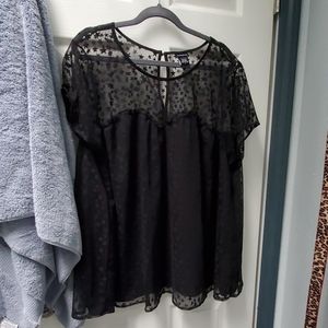 Black Mesh Star blouse